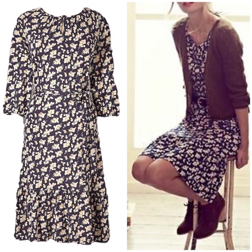 Boden Soft Drapey Viscose Floral Portobello Dress